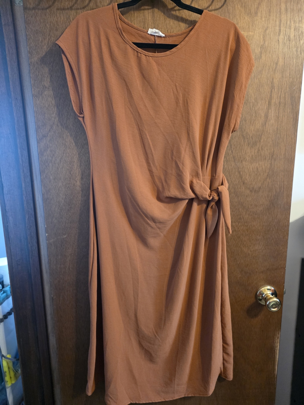 Women's Rust Knot-Detail Midi Dress